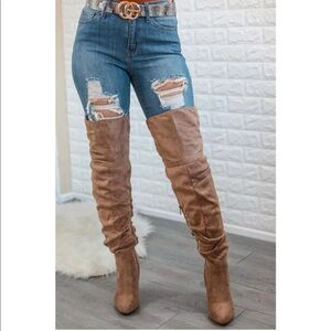 Knee high thigh high boots